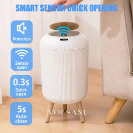 Automatic trash can with lid small plastic smart trash can motion sensor trash can for bedroom bathroom kitchen office