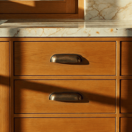Solid Brass Drawer Pulls, Modern Kitchen & Wardrobe Hardware, Brushed Finish, Set of 2 in Brass & Vintage Brass, 3-5in