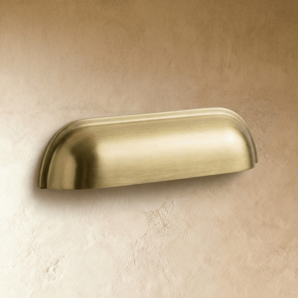 Solid Brass Drawer Pulls, Modern Kitchen & Wardrobe Hardware, Brushed Finish, Set of 2 in Brass & Vintage Brass, 3-5in