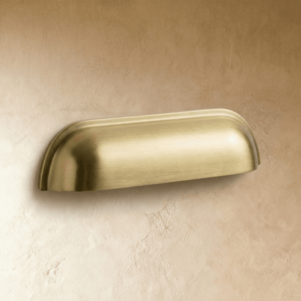 Solid Brass Drawer Pulls, Modern Kitchen & Wardrobe Hardware, Brushed Finish, Set of 2 in Brass & Vintage Brass, 3-5in