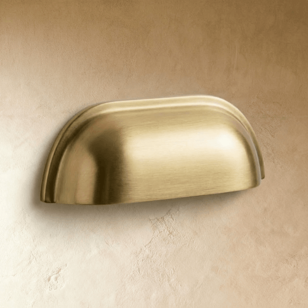 Solid Brass Drawer Pulls, Modern Kitchen & Wardrobe Hardware, Brushed Finish, Set of 2 in Brass & Vintage Brass, 3-5in