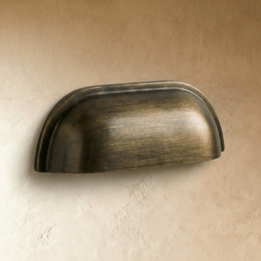 Solid Brass Drawer Pulls, Modern Kitchen & Wardrobe Hardware, Brushed Finish, Set of 2 in Brass & Vintage Brass, 3-5in