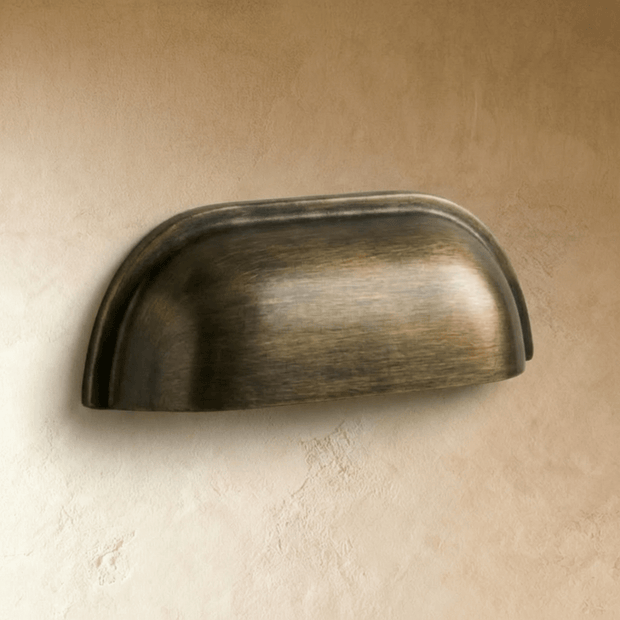 Solid Brass Drawer Pulls, Modern Kitchen & Wardrobe Hardware, Brushed Finish, Set of 2 in Brass & Vintage Brass, 3-5in