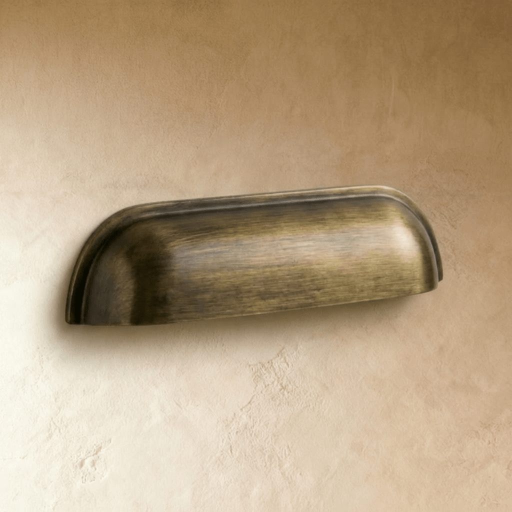 Solid Brass Drawer Pulls, Modern Kitchen & Wardrobe Hardware, Brushed Finish, Set of 2 in Brass & Vintage Brass, 3-5in
