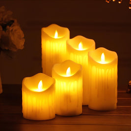 Flameless Candles, Battery Operated LED Pillar Candles, Flicker, 7 Styles