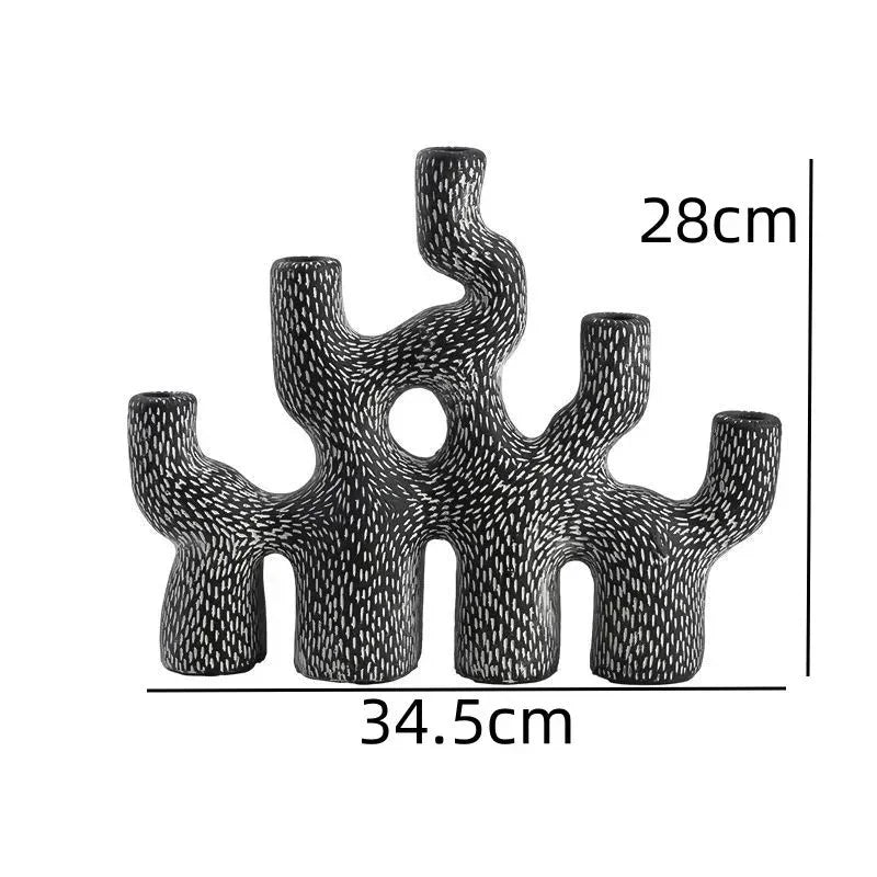 Cement Coral Candle Holder, Abstract Candlestick Stand, Textured, 11-14in