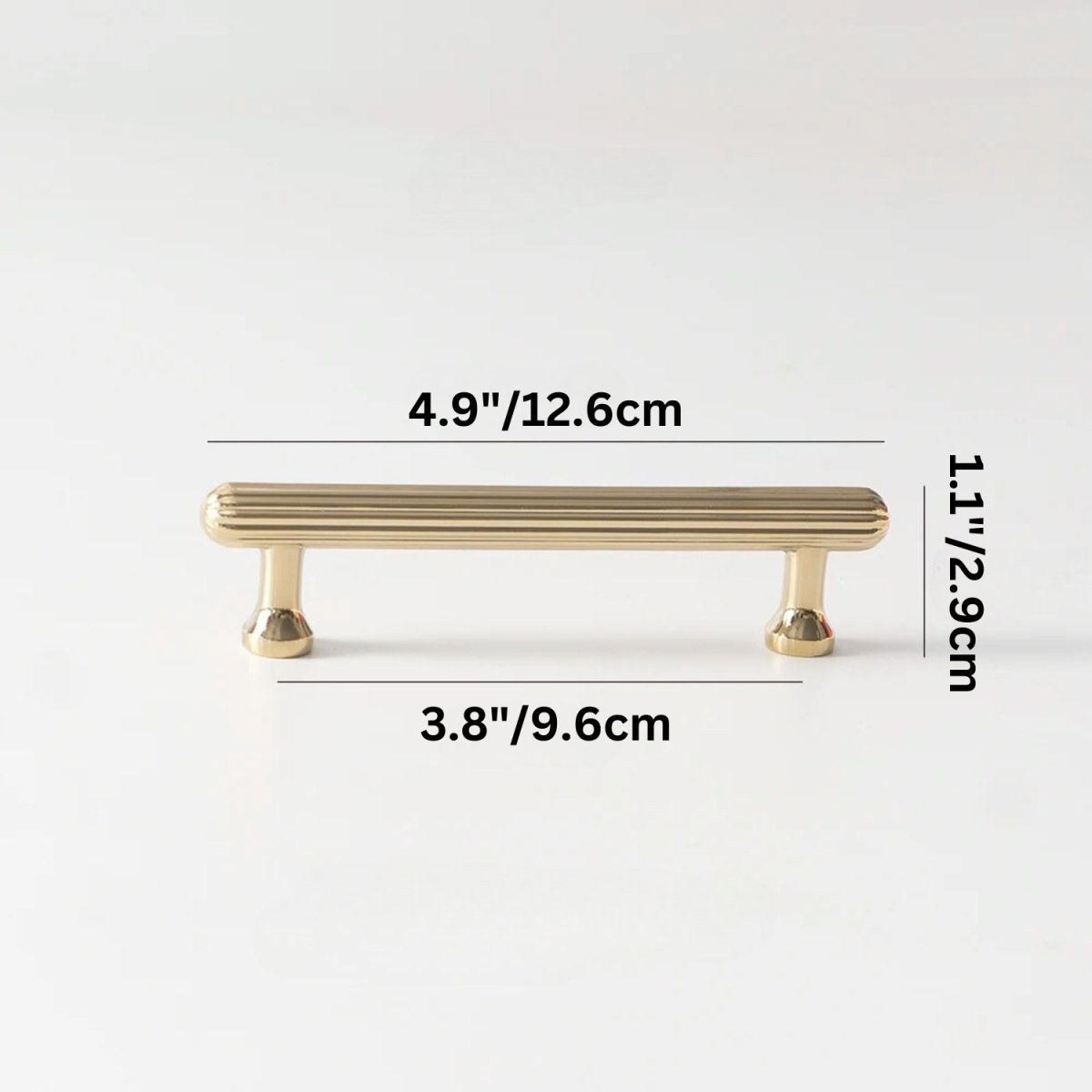 Solid Brass Cabinet Knobs & Drawer Pulls, Nordic Kitchen & Dresser Hardware, Bright Gold & Bronze Tones, Set of 2 Pieces, 0.8-5in