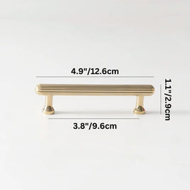 Solid Brass Cabinet Knobs & Drawer Pulls, Nordic Kitchen & Dresser Hardware, Bright Gold & Bronze Tones, Set of 2 Pieces, 0.8-5in