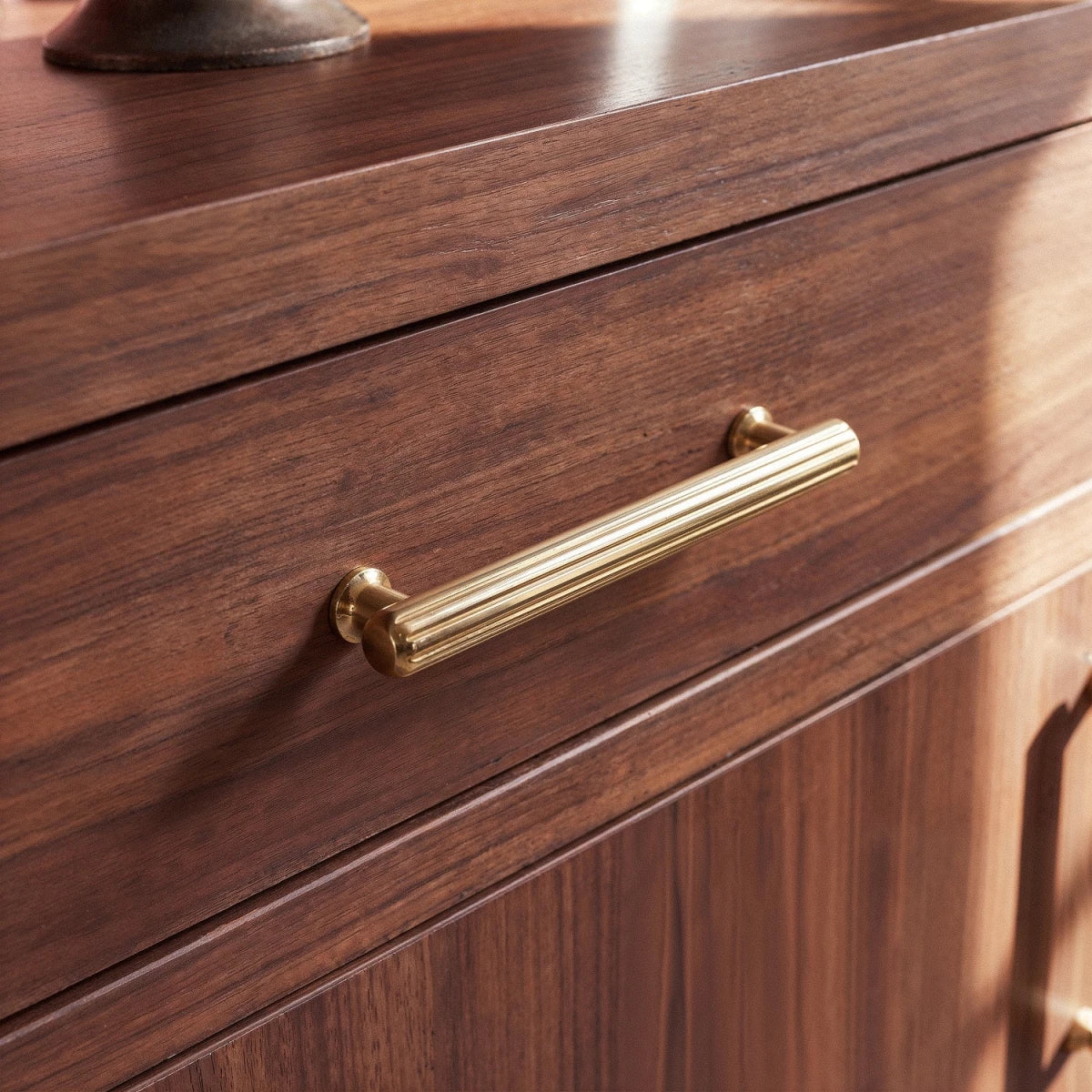 Solid Brass Cabinet Knobs & Drawer Pulls, Nordic Kitchen & Dresser Hardware, Bright Gold & Bronze Tones, Set of 2 Pieces, 0.8-5in