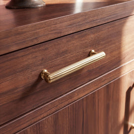 Solid Brass Cabinet Knobs & Drawer Pulls, Nordic Kitchen & Dresser Hardware, Bright Gold & Bronze Tones, Set of 2 Pieces, 0.8-5in