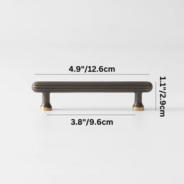 Solid Brass Cabinet Knobs & Drawer Pulls, Nordic Kitchen & Dresser Hardware, Bright Gold & Bronze Tones, Set of 2 Pieces, 0.8-5in