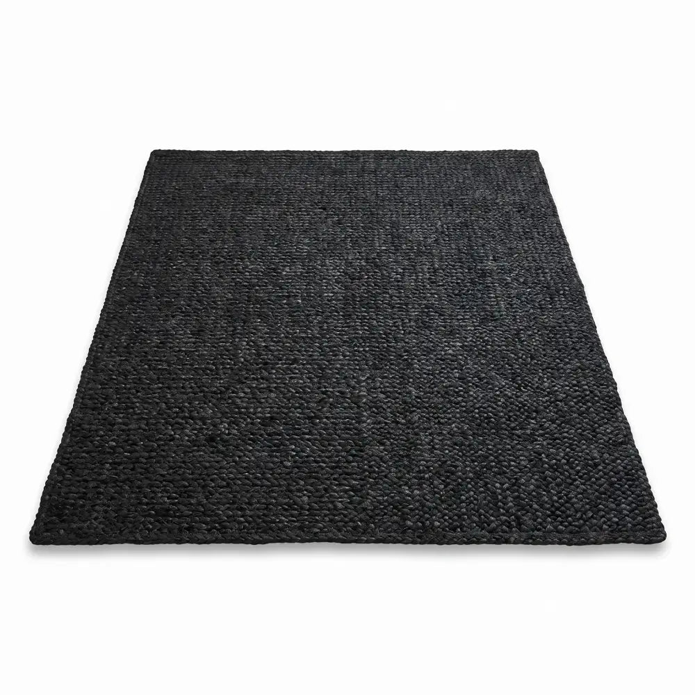 Black Jute Rug with Chunky Braided Weave Handwoven Living Room & Hallway Rug Natural Fiber 19 Sizes 23-118in - 90 x 300