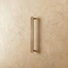 Solid Brass Cabinet Knobs & Drawer Pull Bars, Art Deco Kitchen & Wardrobe Hardware, Parallel Line Detailing, Set of 2, 1.3-7.5in