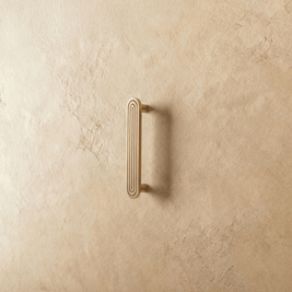 Solid Brass Cabinet Knobs & Drawer Pull Bars, Art Deco Kitchen & Wardrobe Hardware, Parallel Line Detailing, Set of 2, 1.3-7.5in