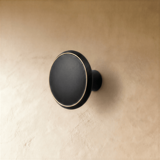 Round Brass Cabinet Knobs, Minimalist Kitchen & Wardrobe Hardware, Concave Chamfered Face, Set of 2, 1.1in Diameter