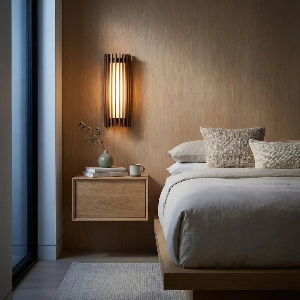 BODIL: Walnoot Wandlamp - Volsani