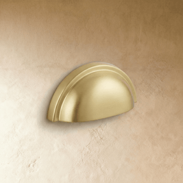 Solid Copper Half-Moon Drawer Pulls, Modern Kitchen & Vanity Hardware, Five Brushed Finishes, Set of 2 Pieces, 2.5in Hole Spacing