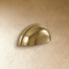 Solid Copper Half-Moon Drawer Pulls, Modern Kitchen & Vanity Hardware, Five Brushed Finishes, Set of 2 Pieces, 2.5in Hole Spacing