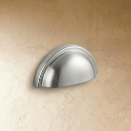 Solid Copper Half-Moon Drawer Pulls, Modern Kitchen & Vanity Hardware, Five Brushed Finishes, Set of 2 Pieces, 2.5in Hole Spacing