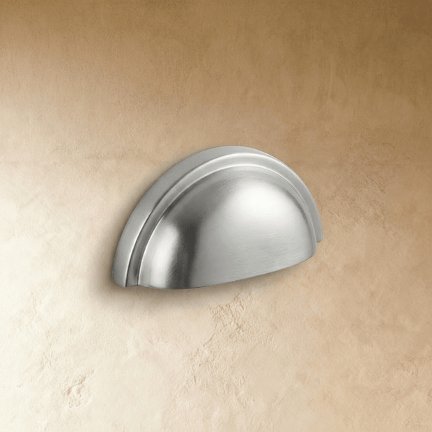 Solid Copper Half-Moon Drawer Pulls, Modern Kitchen & Vanity Hardware, Five Brushed Finishes, Set of 2 Pieces, 2.5in Hole Spacing