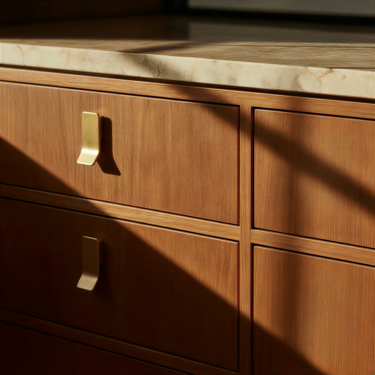 Curved Drawer Pull Handles, Minimalist Kitchen & Wardrobe Hardware, Vintage Brass Gold & Nickel Tones, Set of 2, 1.6-7.8in