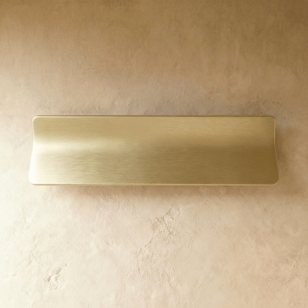 Curved Drawer Pull Handles, Minimalist Kitchen & Wardrobe Hardware, Vintage Brass Gold & Nickel Tones, Set of 2, 1.6-7.8in