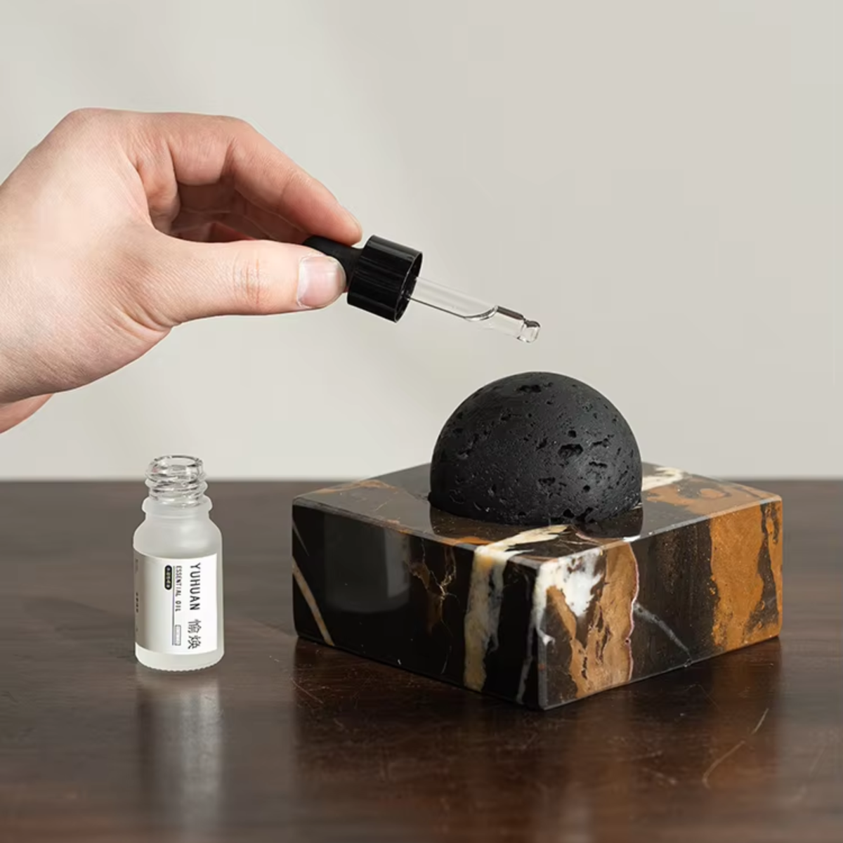 Marble Lava Stone Oil Diffuser, No Electricity Aromatherapy Diffuser, 3.9in