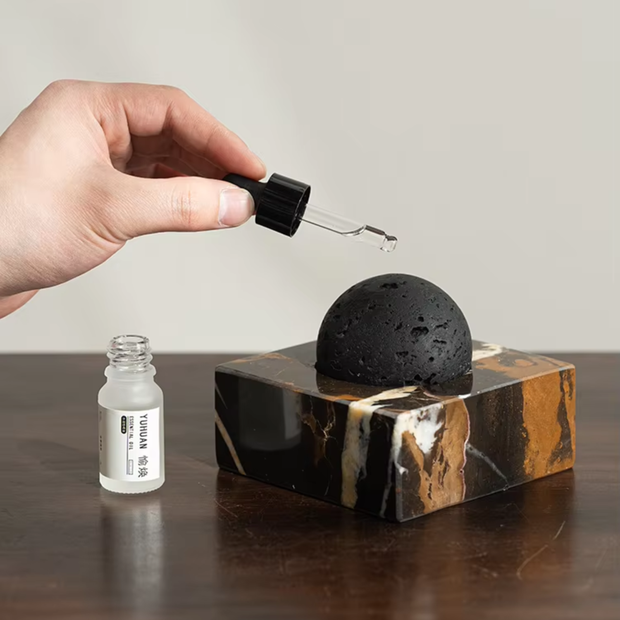 Marble Lava Stone Oil Diffuser, No Electricity Aromatherapy Diffuser, 3.9in