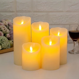 Flameless Candles, Battery Operated LED Pillar Candles, Flicker, 7 Styles