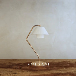 Ceramic Table Lamp with Copper Frame Quilted Shade Bedside & Desk Lamp Warm White LED Modern Sculptural 20in - Lighting