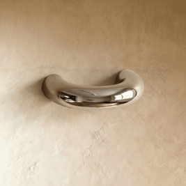 Curved Brass Drawer Pulls, Modern Kitchen & Dresser Cabinet Hardware, Polished Finish, Set of 2, 1.1-3.7in Hole Spacing