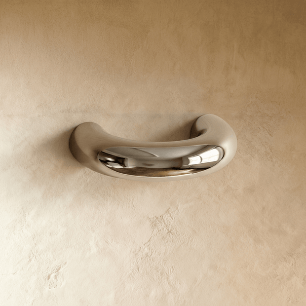 Curved Brass Drawer Pulls, Kitchen & Dresser Hardware, Polished Finish