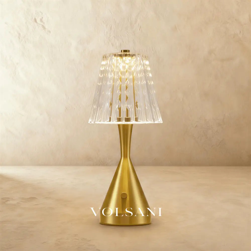 Cordless Table Lamp 20 Hour Rechargeable Battery Nightstand Lamp in Crystal Look Acrylic Gold Stepless Dimming 3 Styles