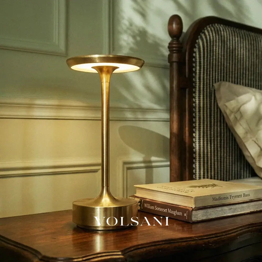 Cordless Table Lamp Rechargeable Aluminum Desk & Reading Lamp for Bedside Nook Modern Industrial Black Gold Silver 11in