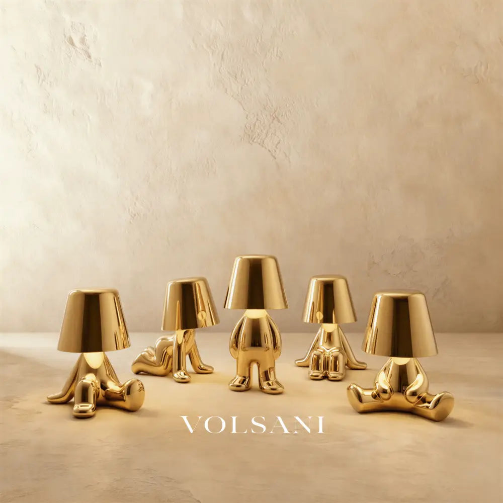 Cordless Table Lamp Rechargeable Battery Gold Figurine Night Light for Bedside Desk & Shelf Touch Dimmable Warm White 5