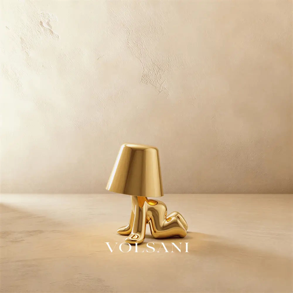 Cordless Table Lamp Rechargeable Battery Gold Figurine Night Light for Bedside Desk & Shelf Touch Dimmable Warm White 5