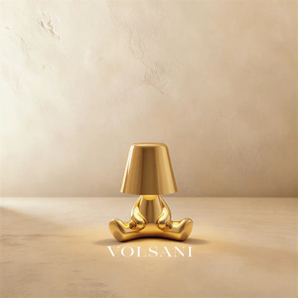 Cordless Table Lamp Rechargeable Battery Gold Figurine Night Light for Bedside Desk & Shelf Touch Dimmable Warm White 5