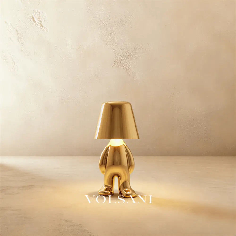 Cordless Table Lamp Rechargeable Battery Gold Figurine Night Light for Bedside Desk & Shelf Touch Dimmable Warm White 5