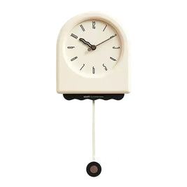 Cream Pendulum Wall Clock in Acrylic Modern Living Room & Bedroom Clock Silent Movement Black or White Dial 23in