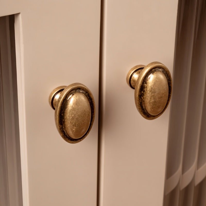Solid Brass Cabinet Knobs, Vintage Kitchen & Wardrobe Hardware, Grecian-Inspired Texture, Set of 2 in Brass & Bronze, 1.3-1.7in