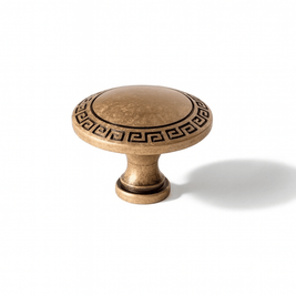 Solid Brass Cabinet Knobs, Vintage Kitchen & Wardrobe Hardware, Grecian-Inspired Texture, Set of 2 in Brass & Bronze, 1.3-1.7in