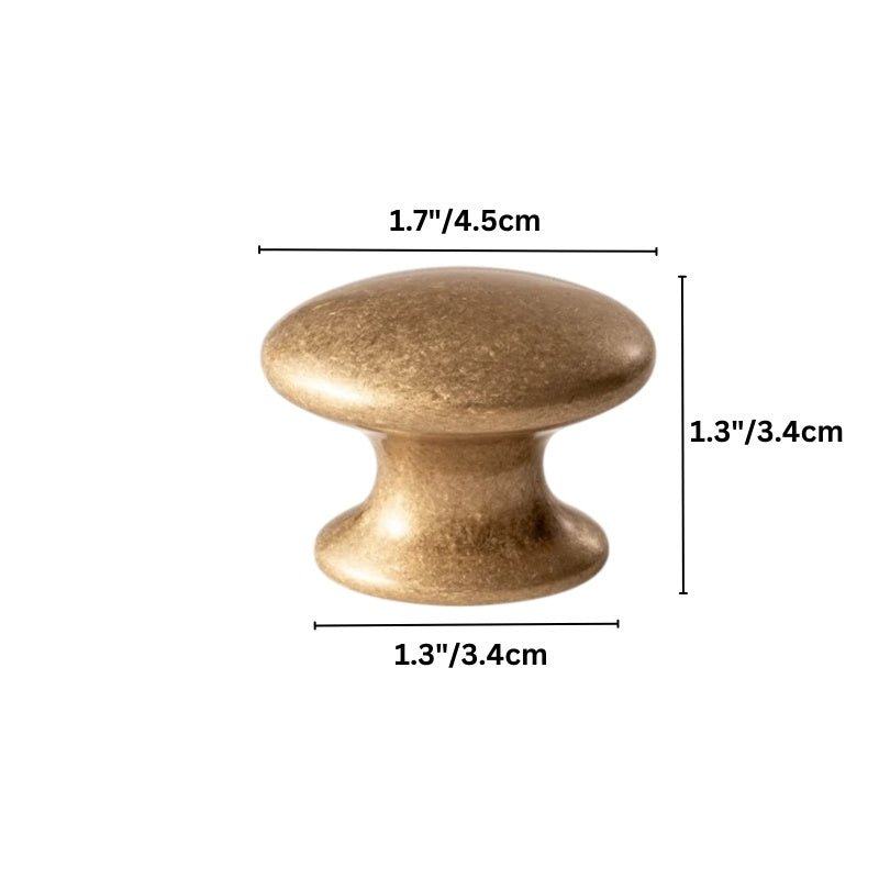 Solid Brass Cabinet Knobs, Vintage Kitchen & Wardrobe Hardware, Grecian-Inspired Texture, Set of 2 in Brass & Bronze, 1.3-1.7in