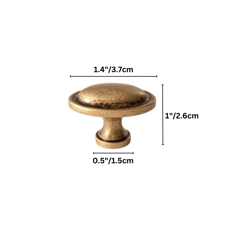 Solid Brass Cabinet Knobs, Vintage Kitchen & Wardrobe Hardware, Grecian-Inspired Texture, Set of 2 in Brass & Bronze, 1.3-1.7in