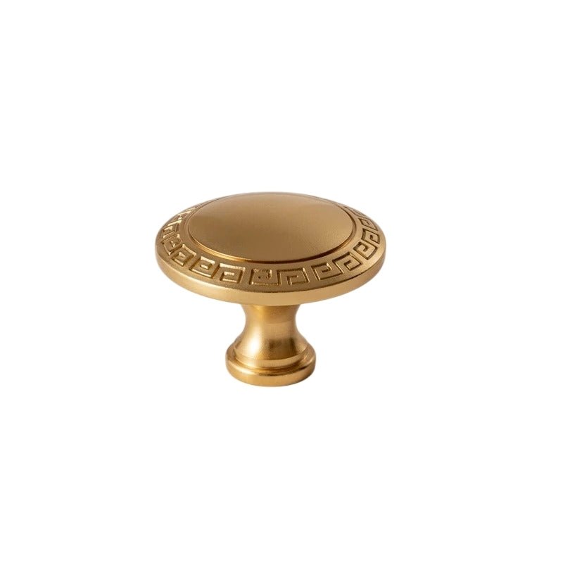 Solid Brass Cabinet Knobs, Vintage Kitchen & Wardrobe Hardware, Grecian-Inspired Texture, Set of 2 in Brass & Bronze, 1.3-1.7in
