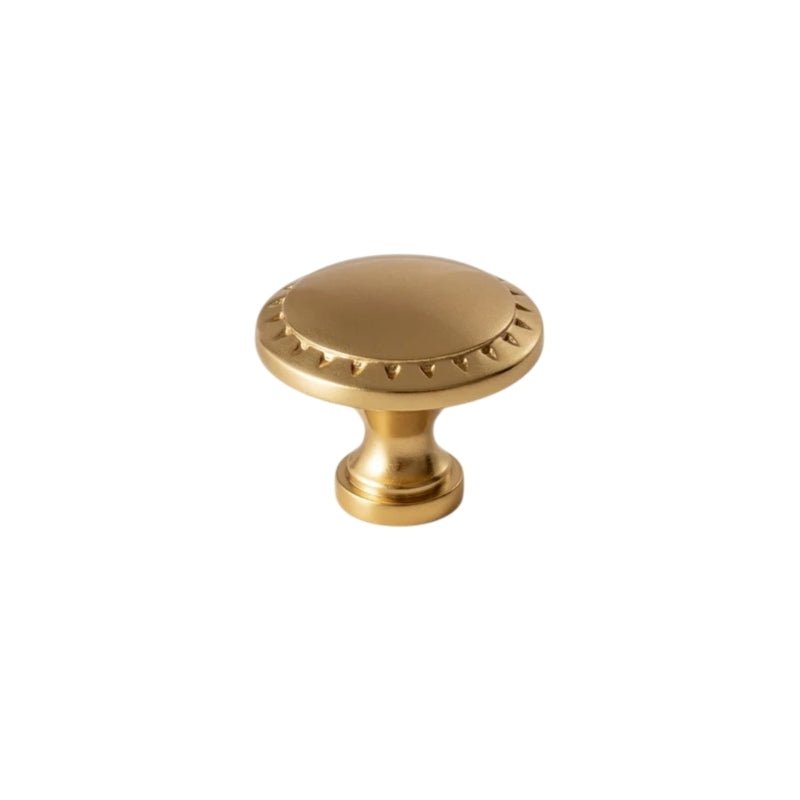Solid Brass Cabinet Knobs, Vintage Kitchen & Wardrobe Hardware, Grecian-Inspired Texture, Set of 2 in Brass & Bronze, 1.3-1.7in