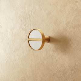 Brass & Leather Cabinet Knobs, Modern Wardrobe & Drawer Hardware, Central Brass Bar Grip, Set of 2 in 7 Colors, 1.2in