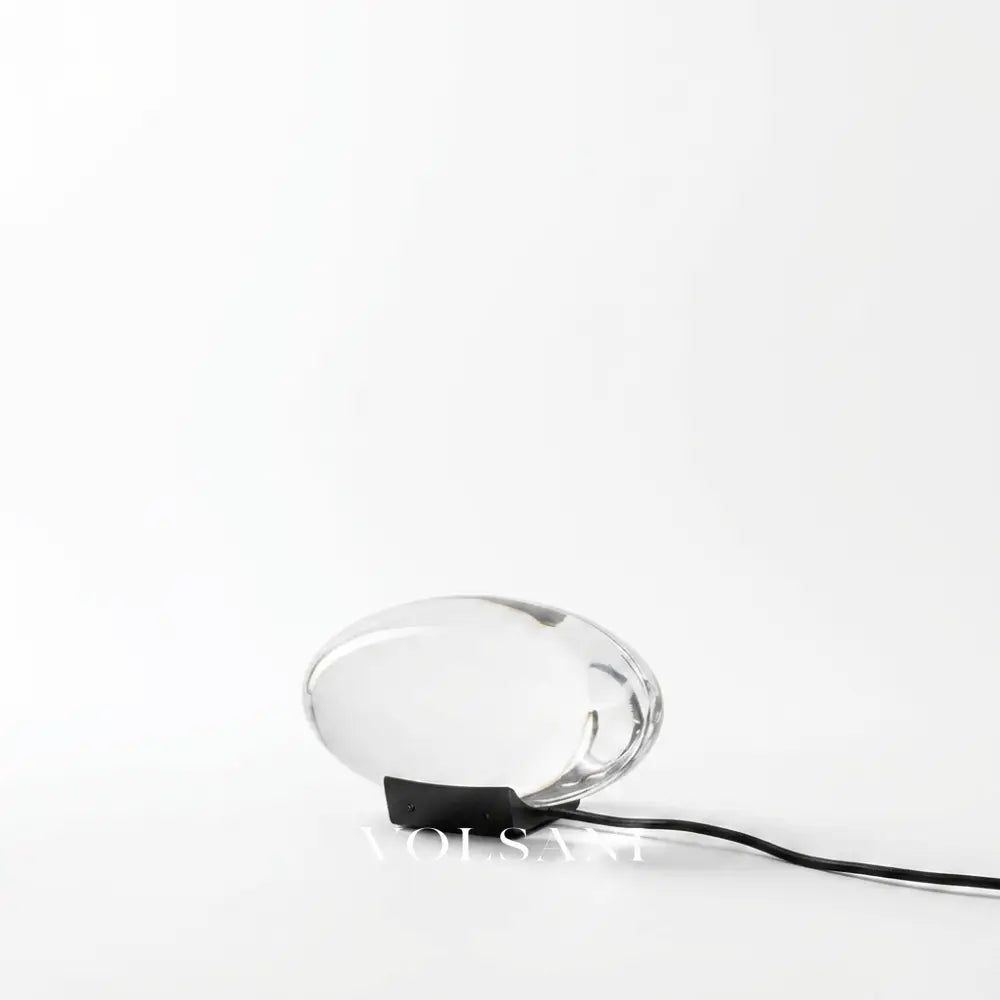Crystal Table Lamp with Chrome Base Egg Shaped LED Bedside Night Light for Bedroom & Living Room US Plug 6in