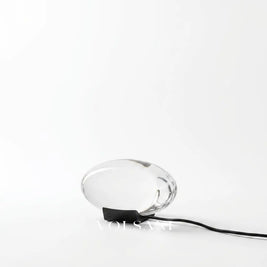 Crystal Table Lamp with Chrome Base Egg Shaped LED Bedside Night Light for Bedroom & Living Room US Plug 6in