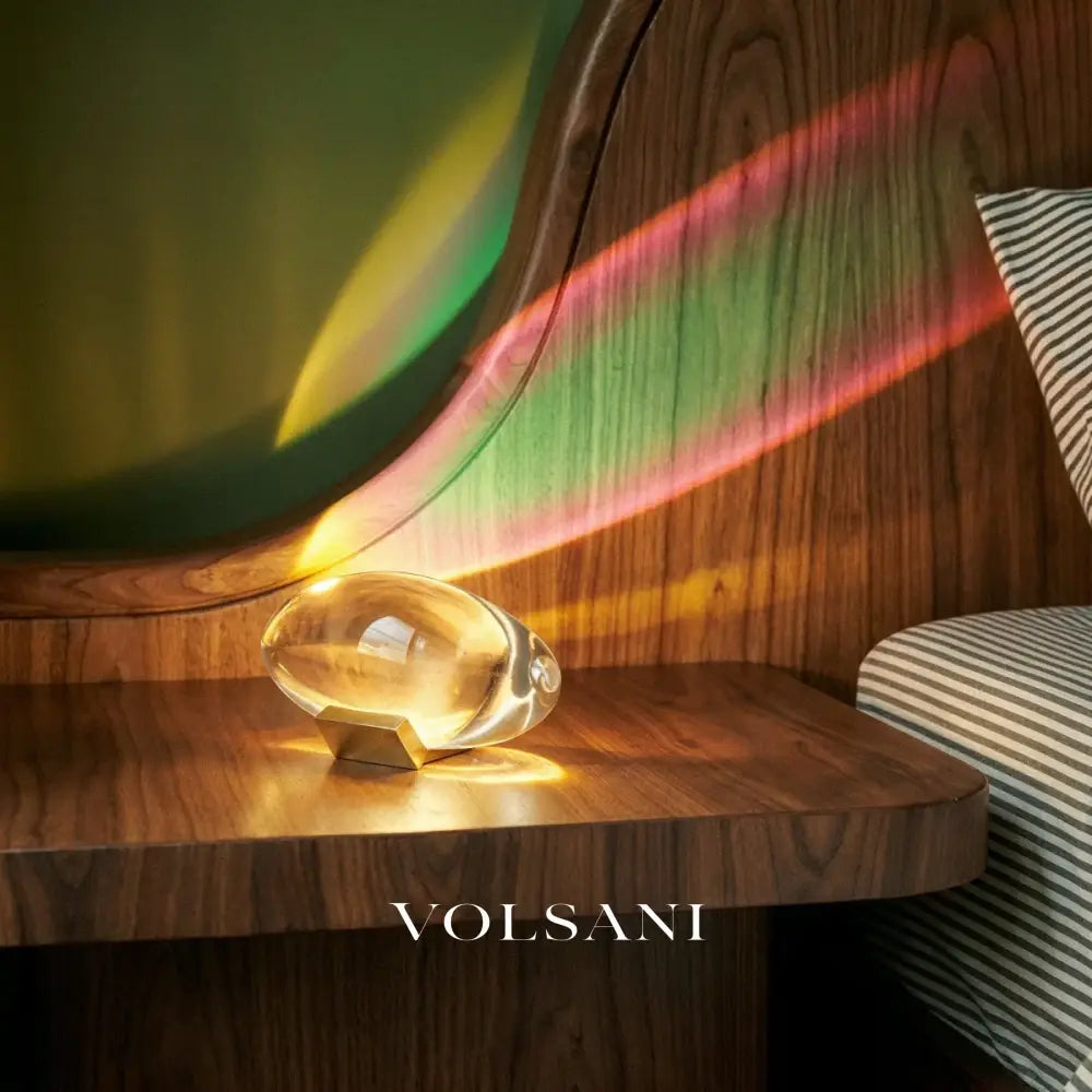 Crystal Table Lamp with Chrome Base Egg Shaped LED Bedside Night Light for Bedroom & Living Room US Plug 6in