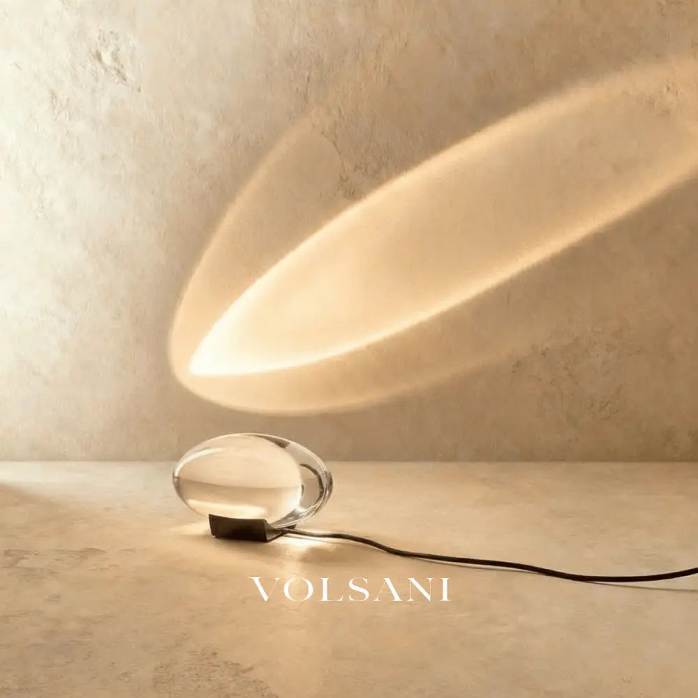 Crystal Table Lamp with Chrome Base Egg Shaped LED Bedside Night Light for Bedroom & Living Room US Plug 6in
